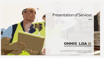 Presentation of Services  2020  1245, Avenida Mao TseTung, Maputo, Mozambique  Email: