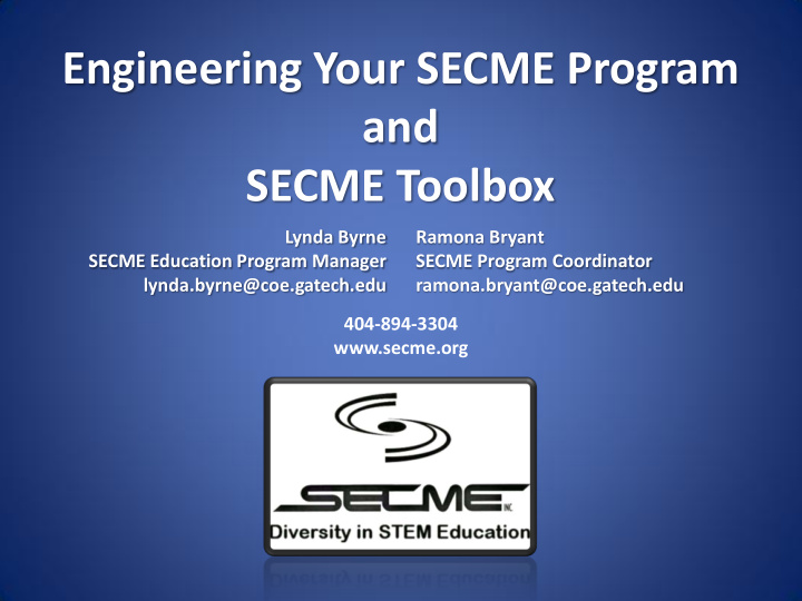 engineering your secme program