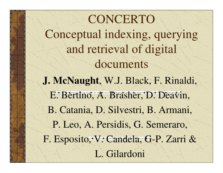 concerto conceptual indexing querying and retrieval of