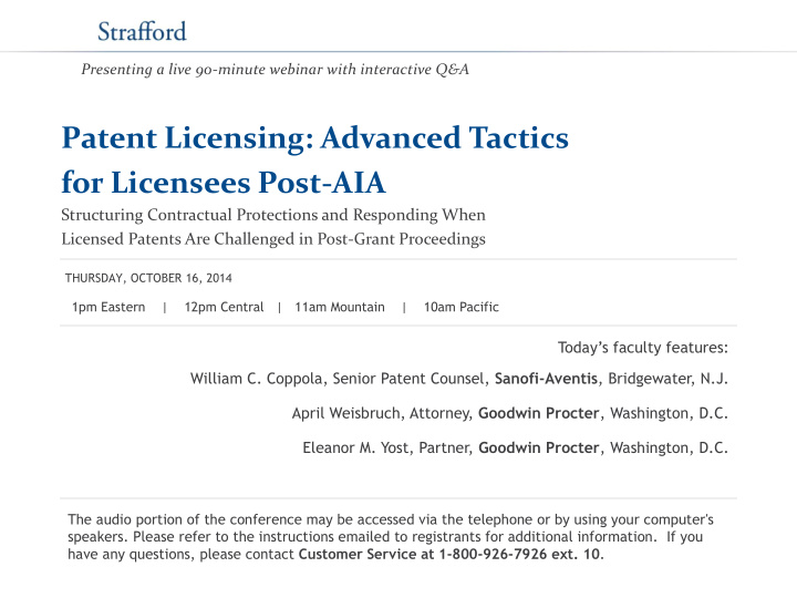 patent licensing advanced tactics