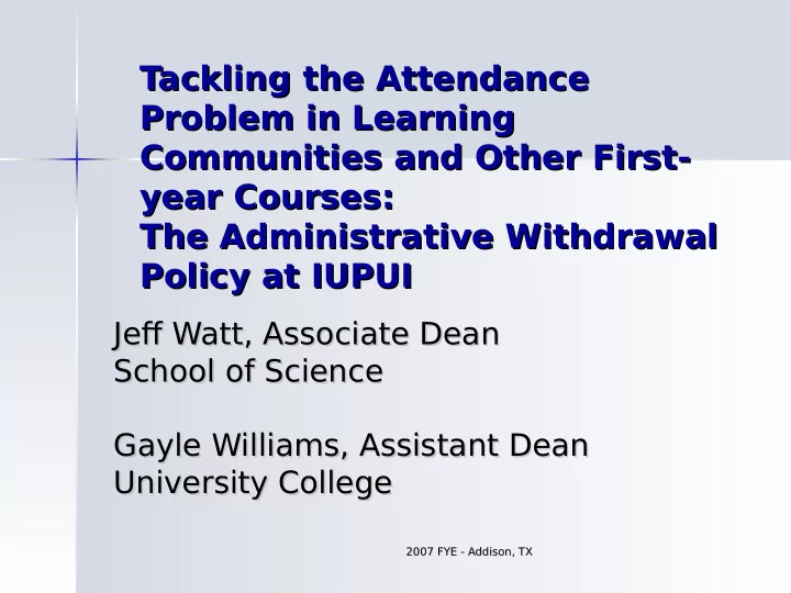 jefg watt associate dean jefg watt associate dean school