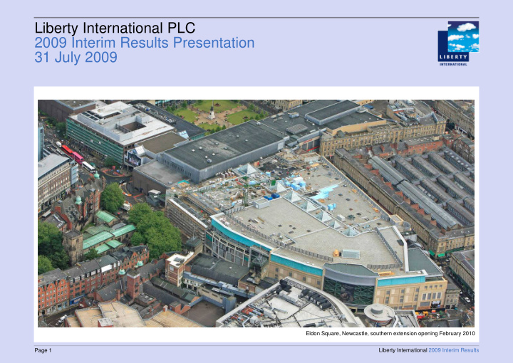 liberty international plc 2009 interim results