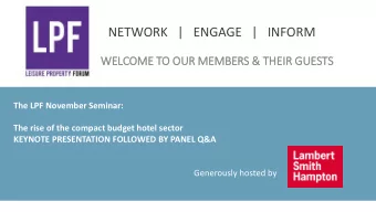 NETWORK   |   ENGAGE   |   INFORM  WELCOME T  TO OU  O OUR M  MEM  EMBERS &amp; THEIR  HEIR G