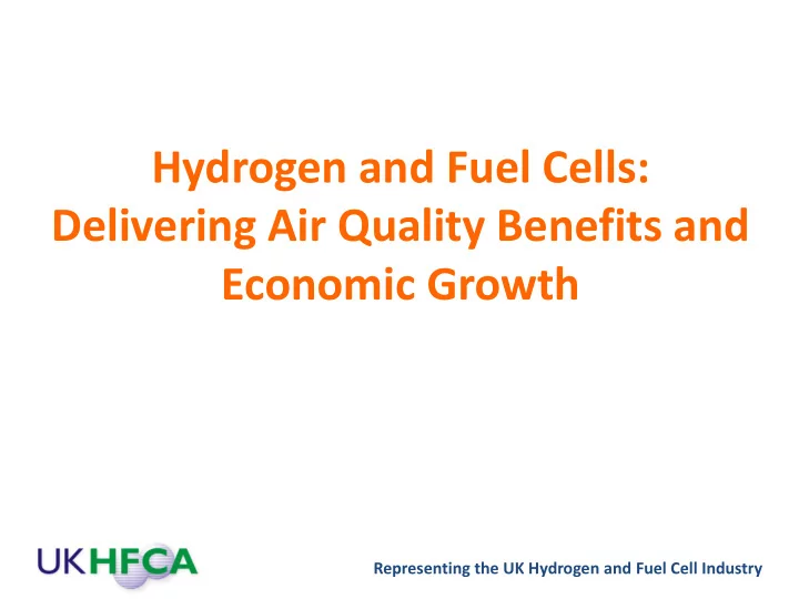 hydrogen and fuel cells