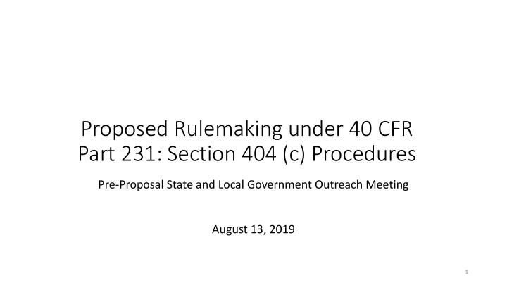 proposed rulemaking under 40 cfr part 231 section 404 c