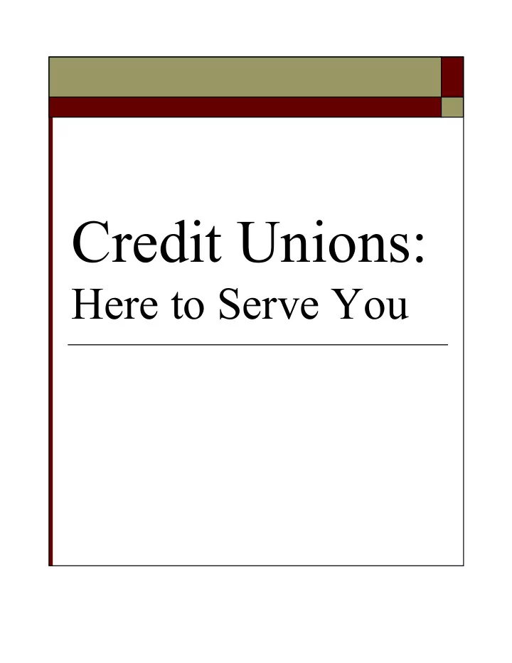 credit unions