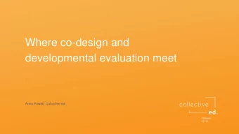 Where co-design and  developmental evaluation meet  Anna Powell, Collective ed.  Collective  ed.org