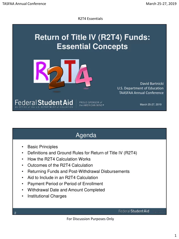 return of title iv r2t4 funds essential concepts