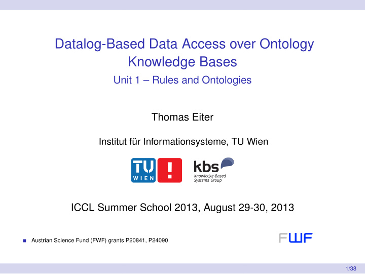 datalog based data access over ontology knowledge bases