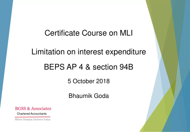 limitation on interest expenditure