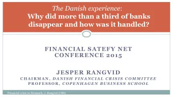 JESPER RANGVID C H A I R M A N , D A N I S H  F I N A N C I A L  C R I S I S  C O M M I T T E E P R