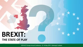 BREXIT:  THE STATE OF PLAY  PANEL MEMBERS  Sam Lowe  Simon McMenemy  Alessandro Galtieri  Stephen