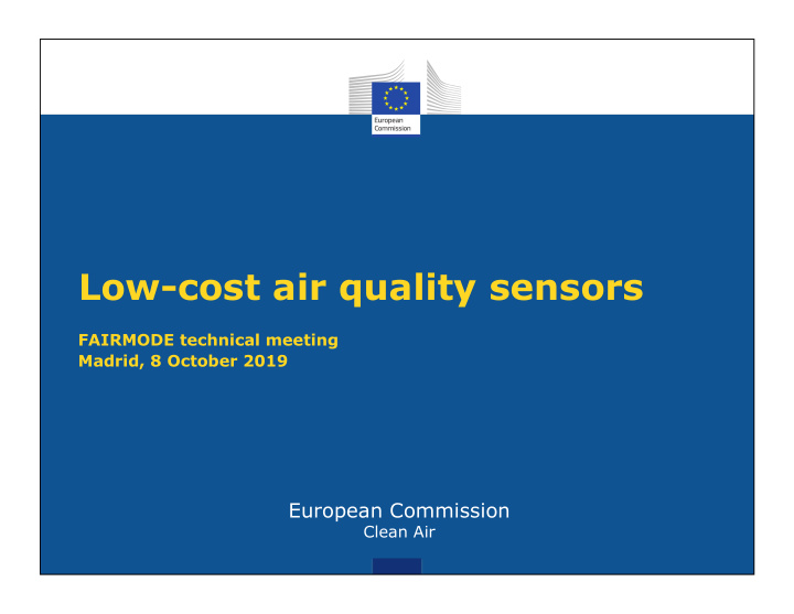 low cost air quality sensors