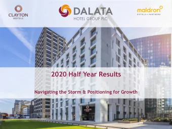 2020 Half Year Results  Navigating the Storm &amp; Positioning for Growth  PRESENTING TEAM  Pat