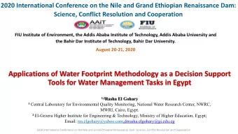 Applications of Water Footprint Methodology as a Decision Support  Tools for Water Management Tasks