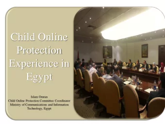 Child Online  Protection  National Child Online Protection committee  Experience in