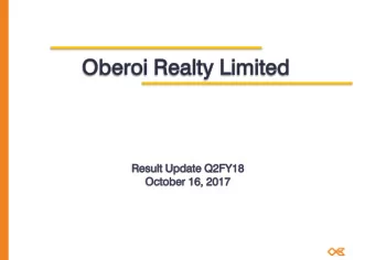 Key  Key Devel  velopmen  opments  ts  Oberoi Realty Limited has been selected as the successful
