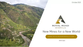 Cautionary Statement  Exploring for Tier 1  Three New Gold  Innovative Mine  Large License Package