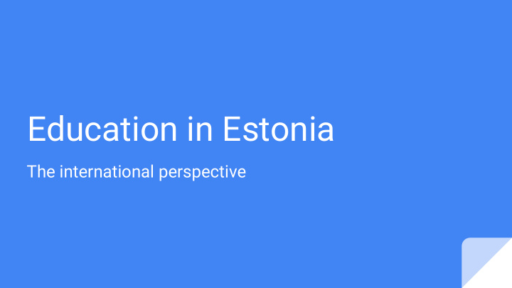 education in estonia