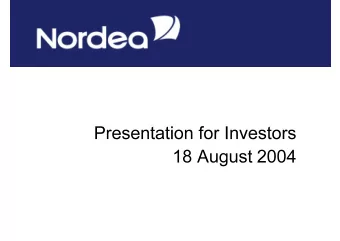 Contents  Press slides  Page 3  Financial highlights Q2/04  Page 19  Credit quality  Page