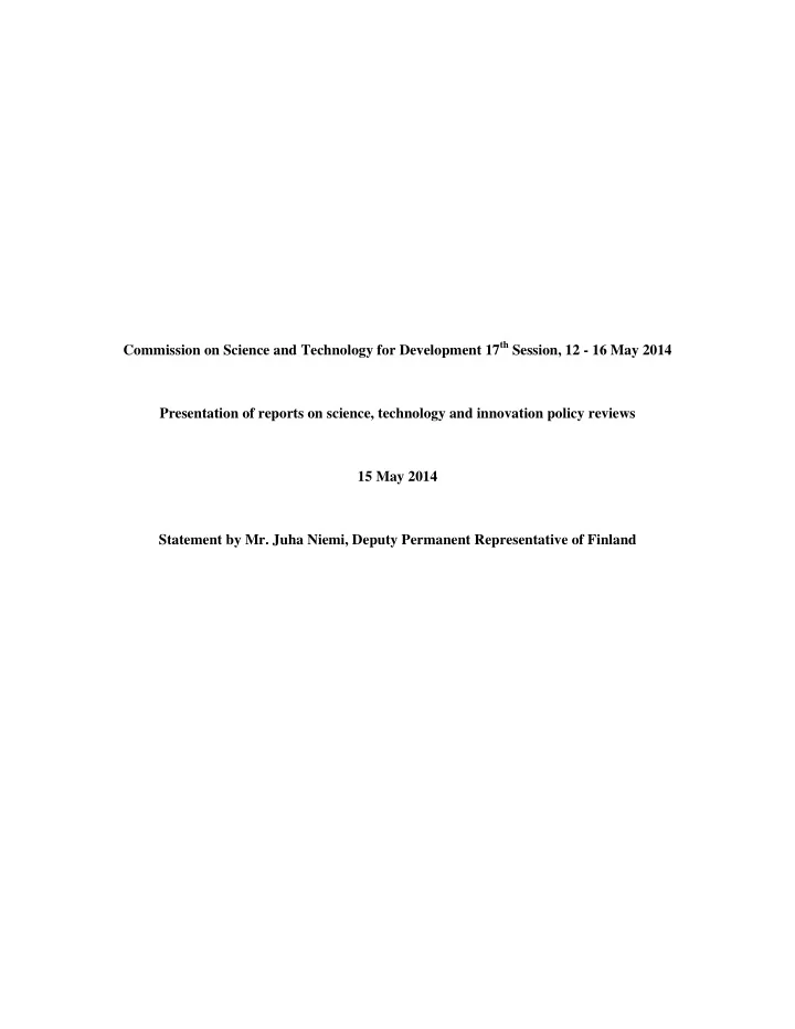 commission on science and technology for development 17