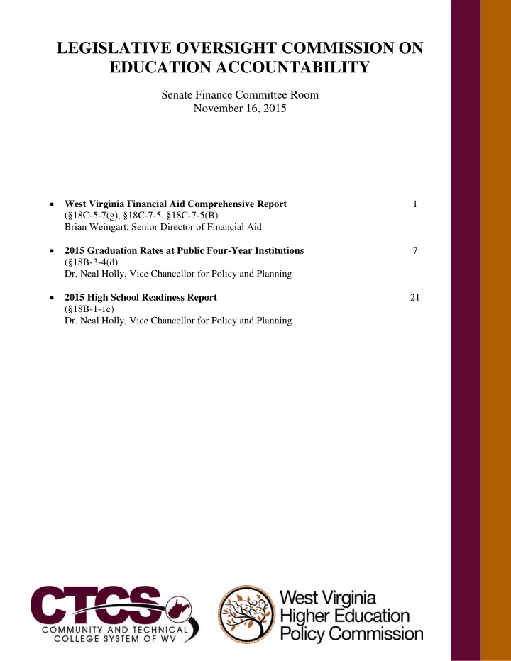 legislative oversight commission on education