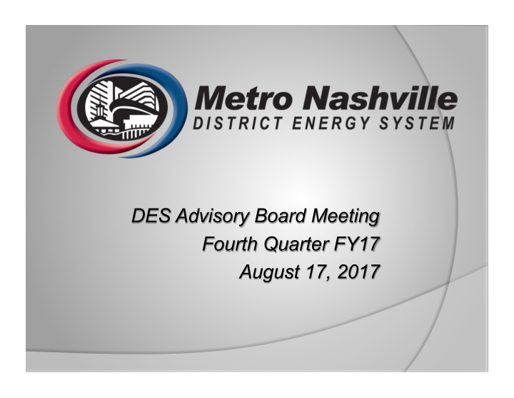 des advisory board meeting fourth quarter fy17 august 17