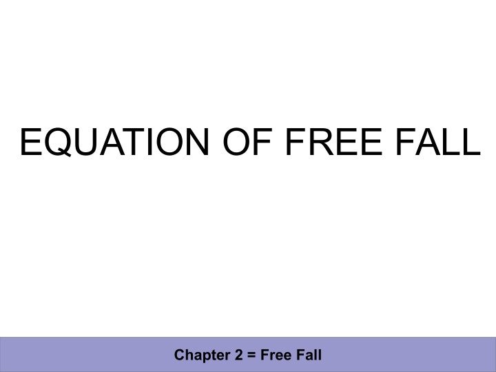 equation of free fall