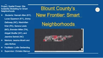 Blount Countys  Blount Countys  Suitability Modelling for Smart  Suitability Modelling for