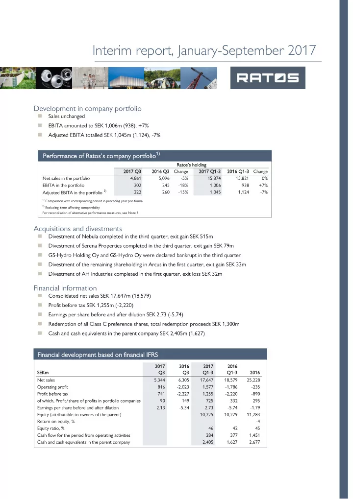 interim report january september 2017