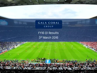 3 rd March 2016  Disclaimer  Forward-Looking Statements  This presentation may include