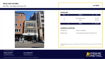 LEUVEN  Bondgenotenlaan 29  LETTABLE AREA  Floor  Surface  m  0  Commercial area  Ca. 50  0