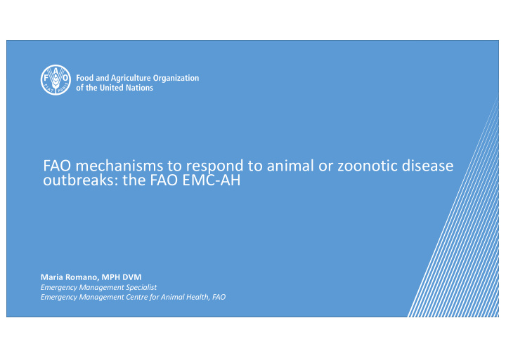 fao mechanisms to respond to animal or zoonotic disease