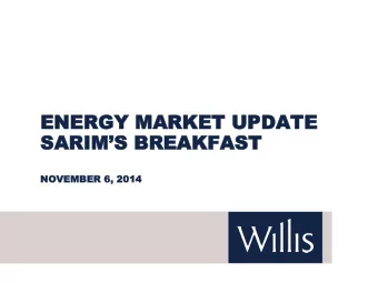 SARIMS BREAKFAST  NOVEM  NOVEMBER  BER 6, 2014  6, 2014  DOWNSTREAM PROPE  DOWNSTREAM PROPERTY