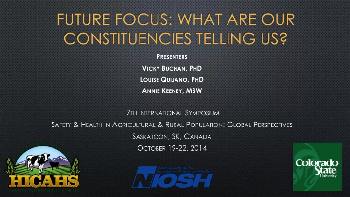 future focus what are our constituencies telling us
