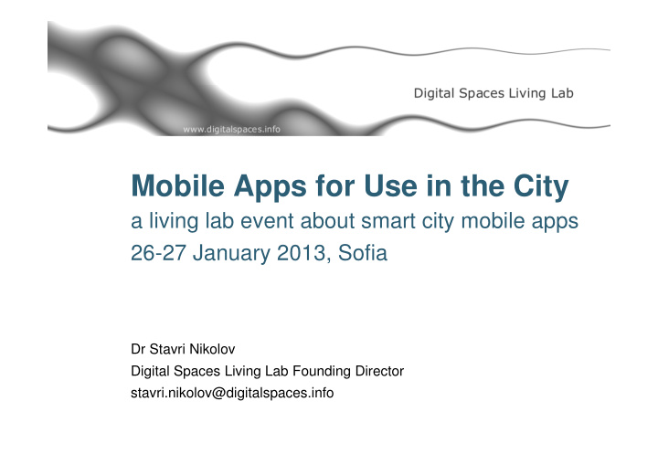 mobile apps for use in the city