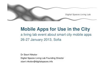 Mobile Apps for Use in the City  a living lab event about smart city mobile apps  26-27 January