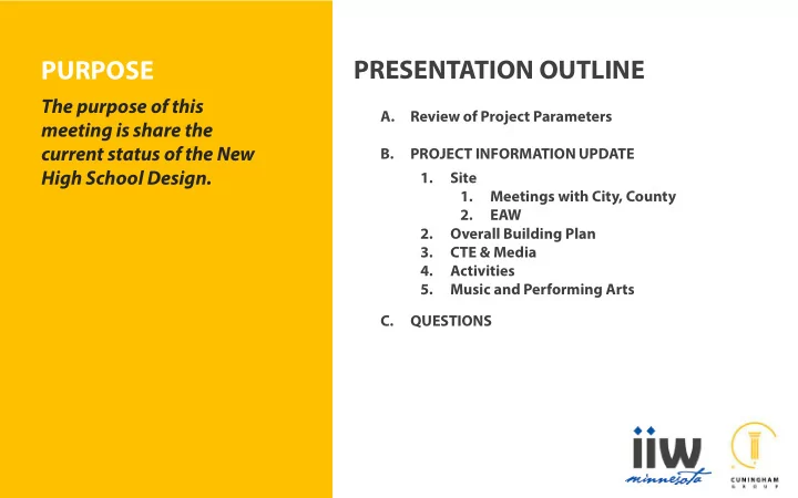 purpose presentation outline