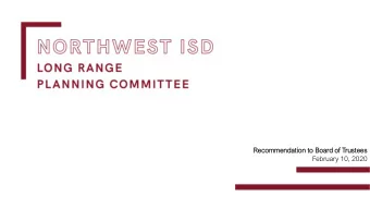 Recommen  ommenda  dati  tion  on to  to Boar  ard of Trust  stee  ees  February 10, 2020  LRPC