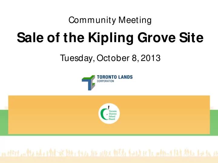 sale of the kipling grove site