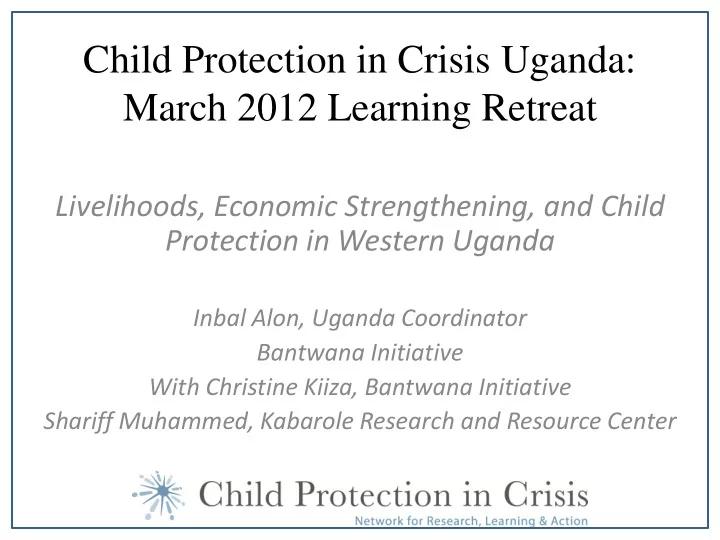 march 2012 learning retreat