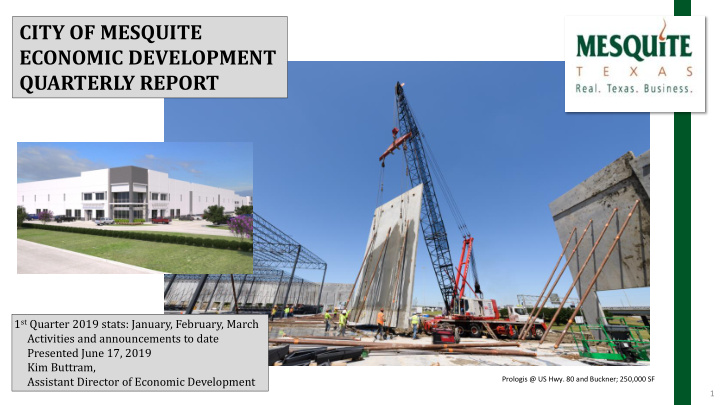 city of mesquite economic development quarterly report