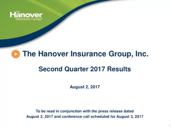 August 2, 2017  To be read in conjunction with the press release dated  August 2, 2017 and