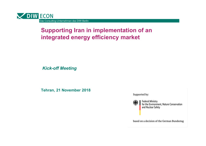 supporting iran in implementation of an integrated energy