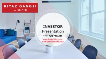 Presentation  1HFY20 results  www.libasfashion.com  www.libasdesignsltd.com  INDEX  Page No.  Page