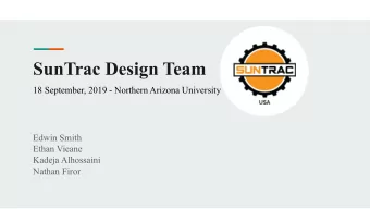 SunTrac Design Team  18 September, 2019 - Northern Arizona University  Edwin Smith  Ethan Vieane