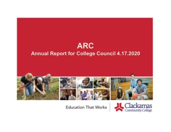 ARC  Annual Report for College Council 4.17.2020  Committee Charge  Through research, best practice