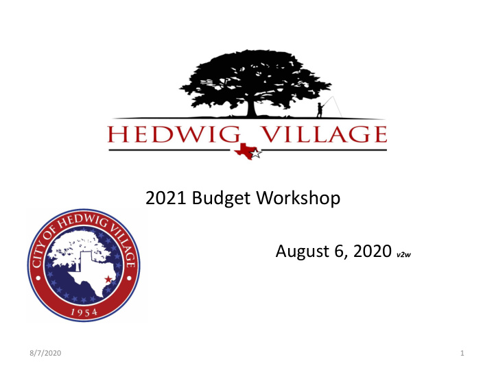 2021 budget workshop