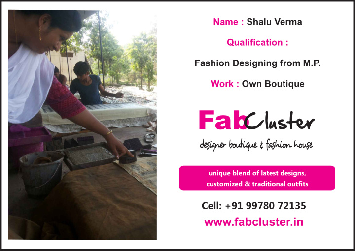 name qualification work shalu verma fashion designing