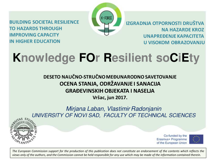 knowledge for resilient society